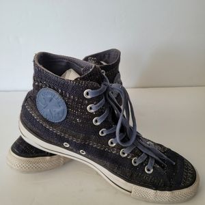 Unisex Converse 49537C Hi Navy, White & Black Canvas Shoes Men's 8/ Womens 10